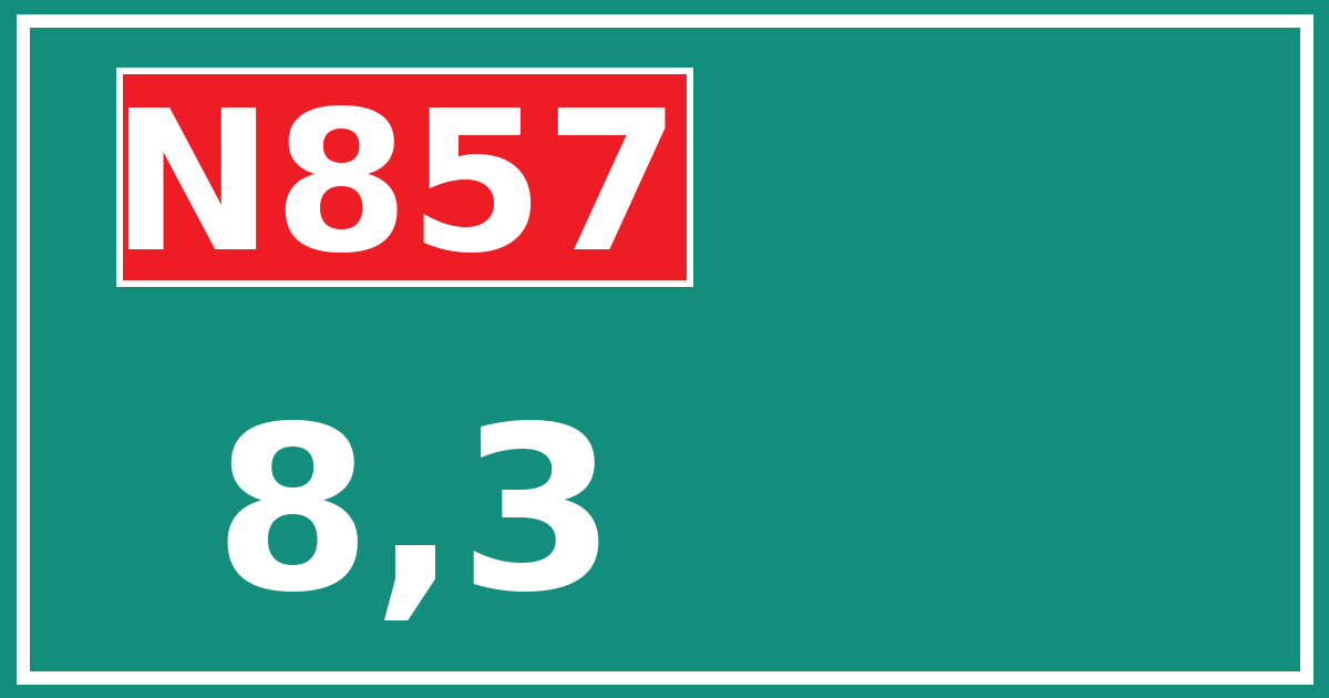 Hectometerbord N857 8,3