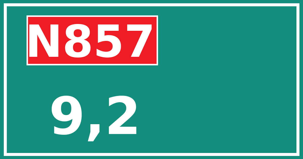 Hectometerbord N857 9,2