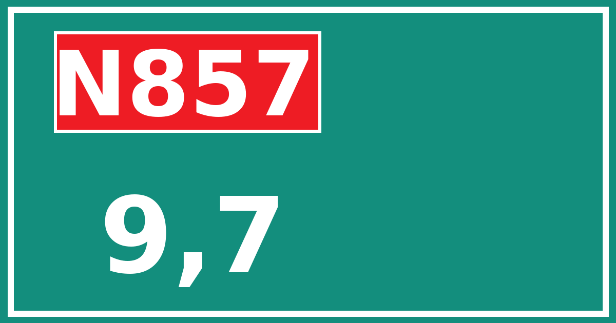 Hectometerbord N857 9,7