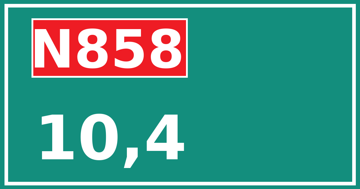 Hectometerbord N858 10,4