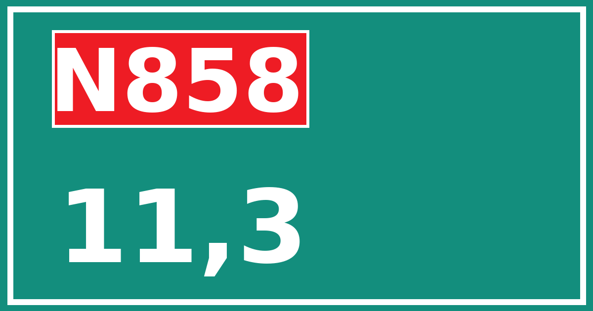 Hectometerbord N858 11,3