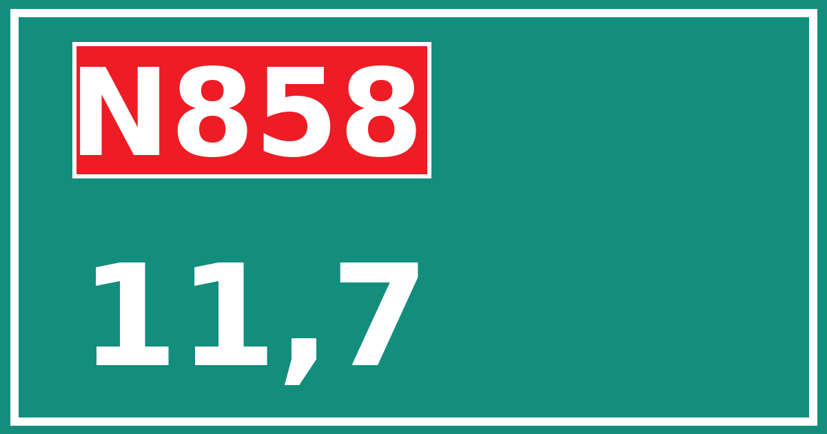 Hectometerbord N858 11,7