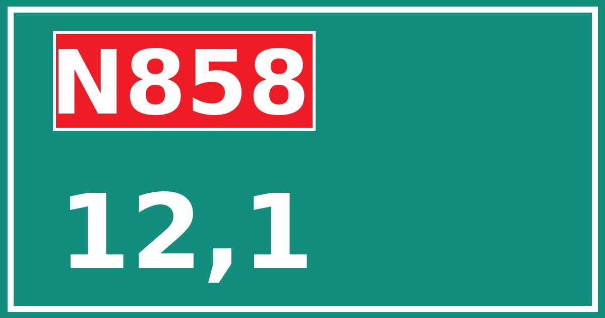 Hectometerbord N858 12,1