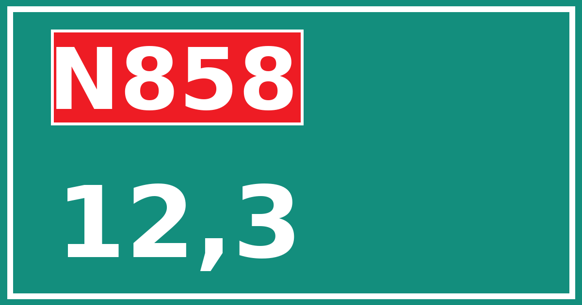 Hectometerbord N858 12,3