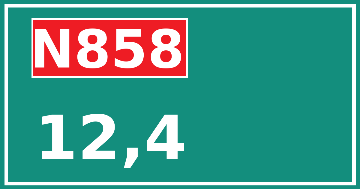 Hectometerbord N858 12,4