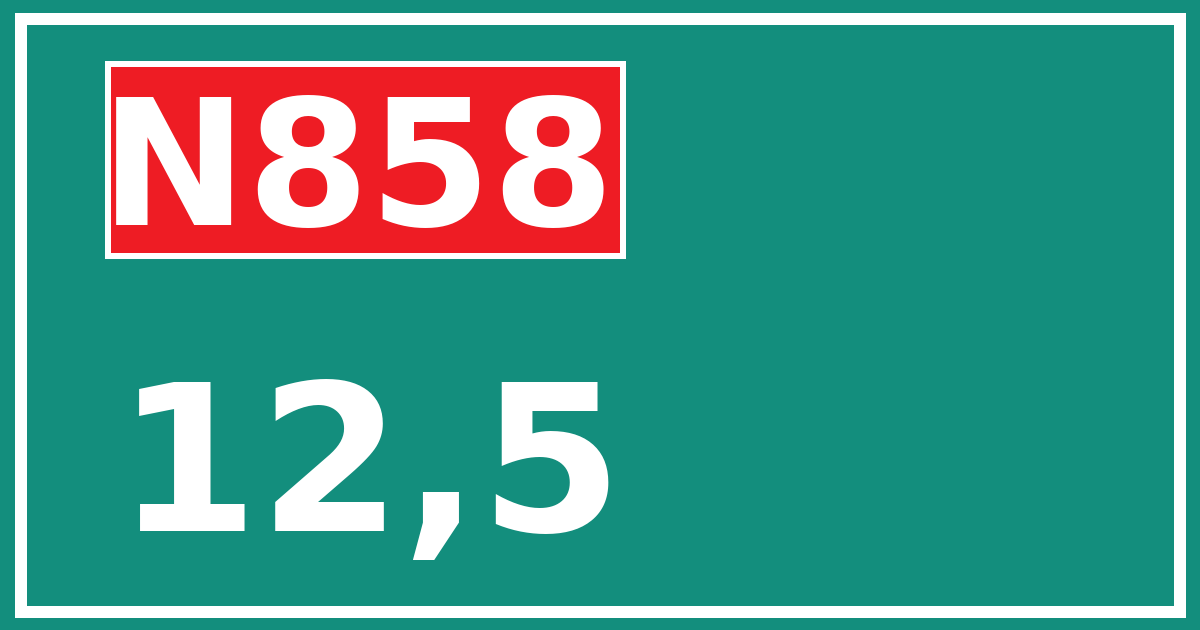 Hectometerbord N858 12,5