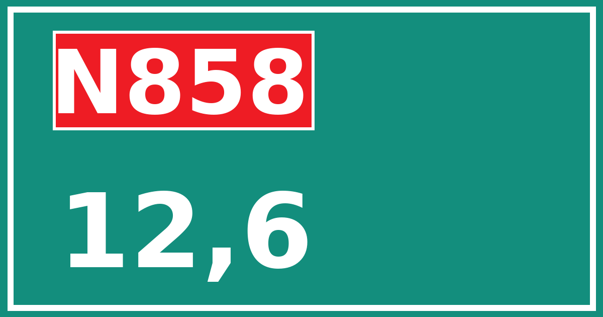 Hectometerbord N858 12,6