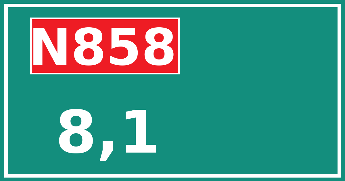 Hectometerbord N858 8,1