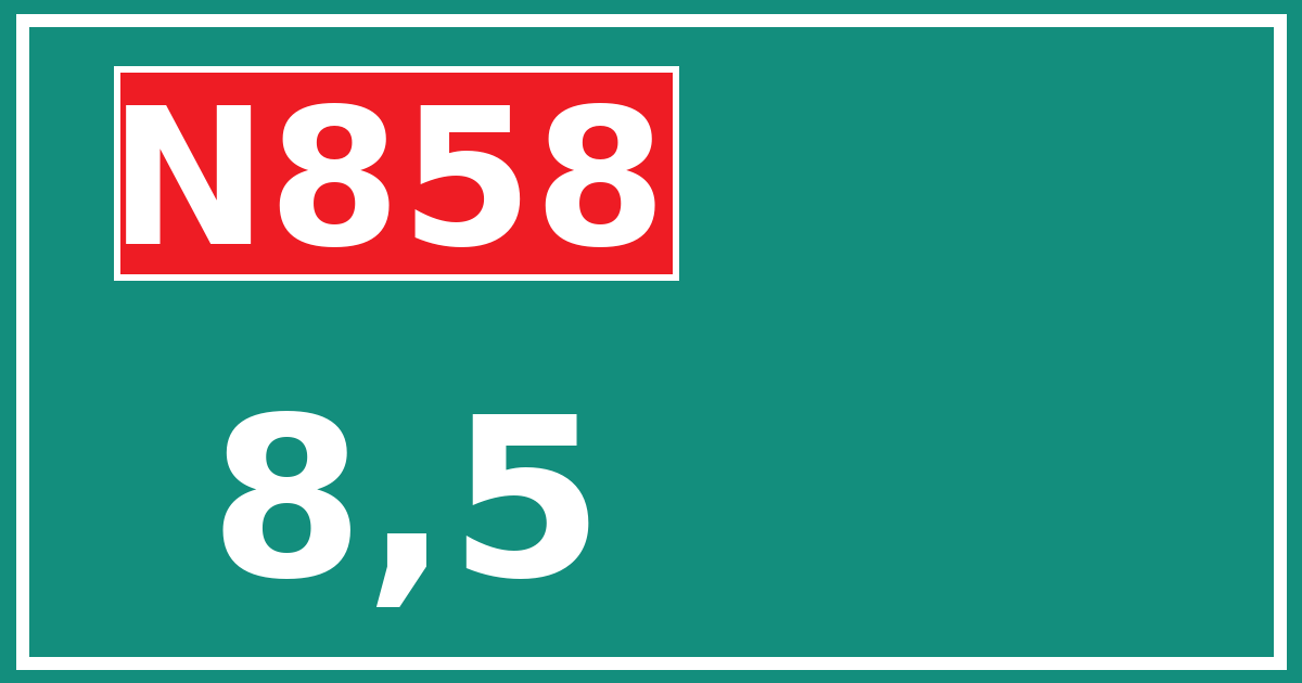 Hectometerbord N858 8,5