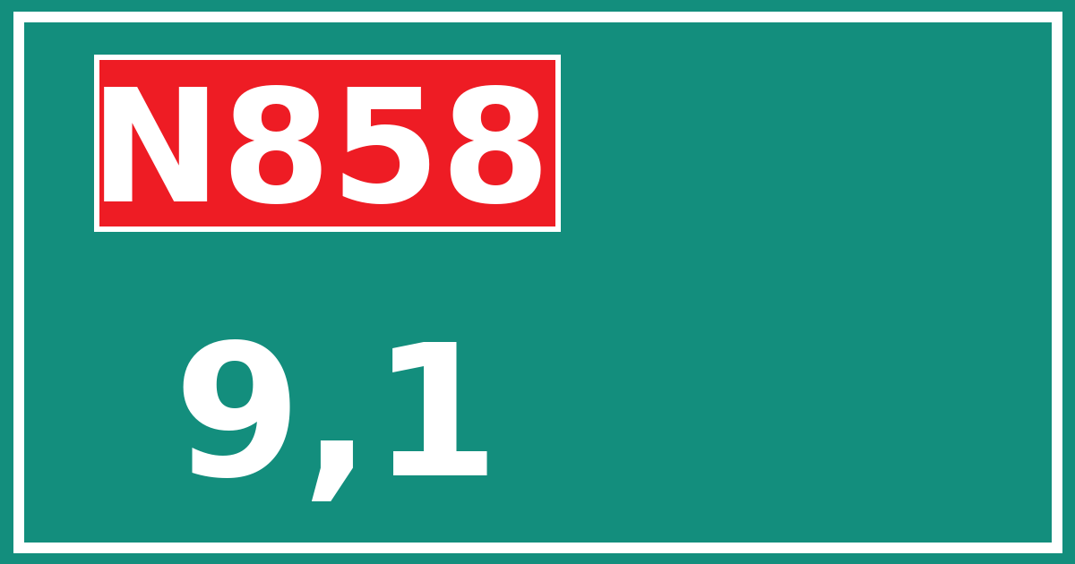 Hectometerbord N858 9,1