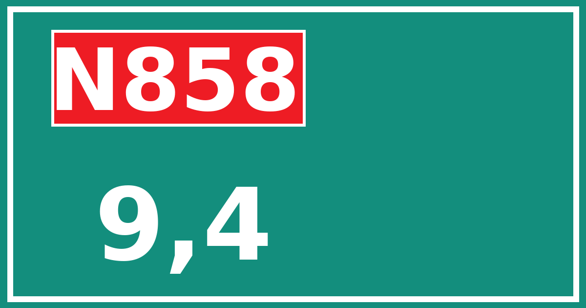 Hectometerbord N858 9,4