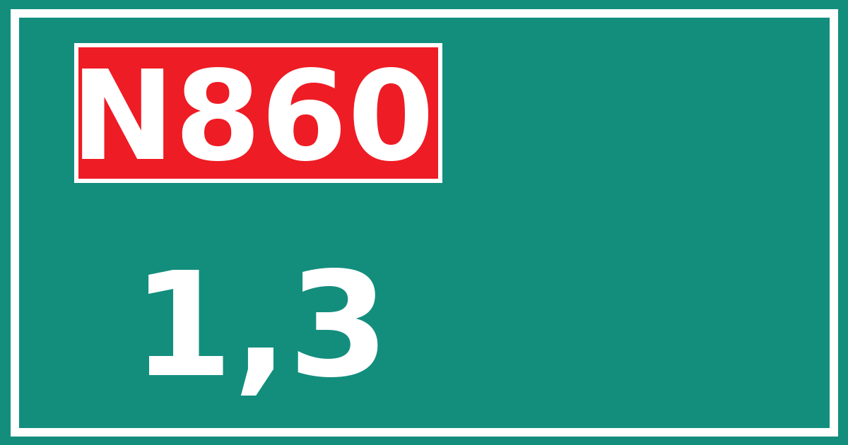 Hectometerbord N860 1,3