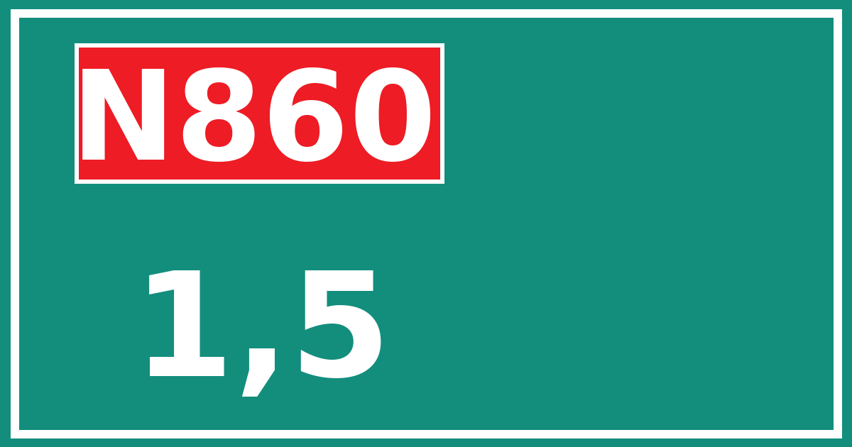 Hectometerbord N860 1,5