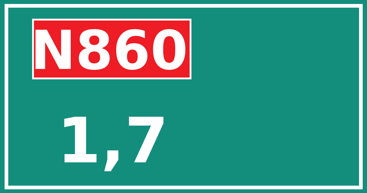 Hectometerbord N860 1,7