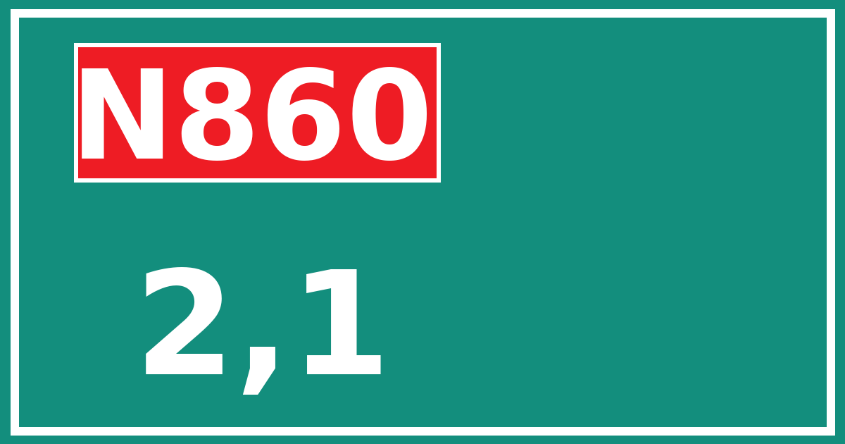 Hectometerbord N860 2,1