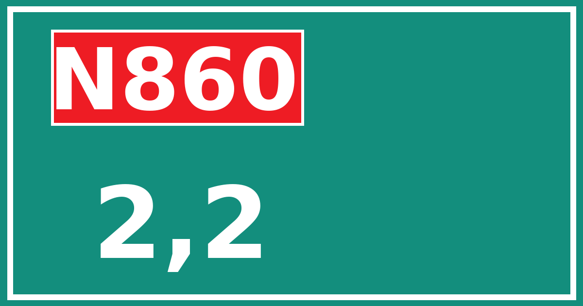 Hectometerbord N860 2,2