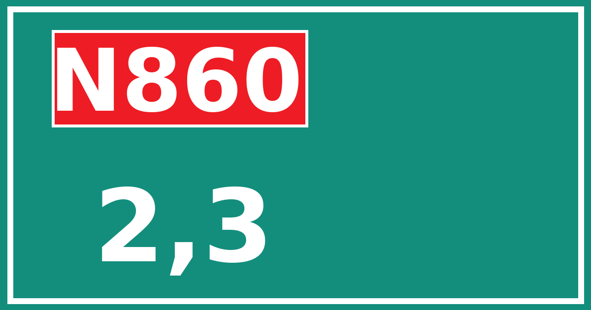 Hectometerbord N860 2,3