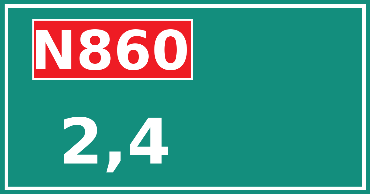 Hectometerbord N860 2,4