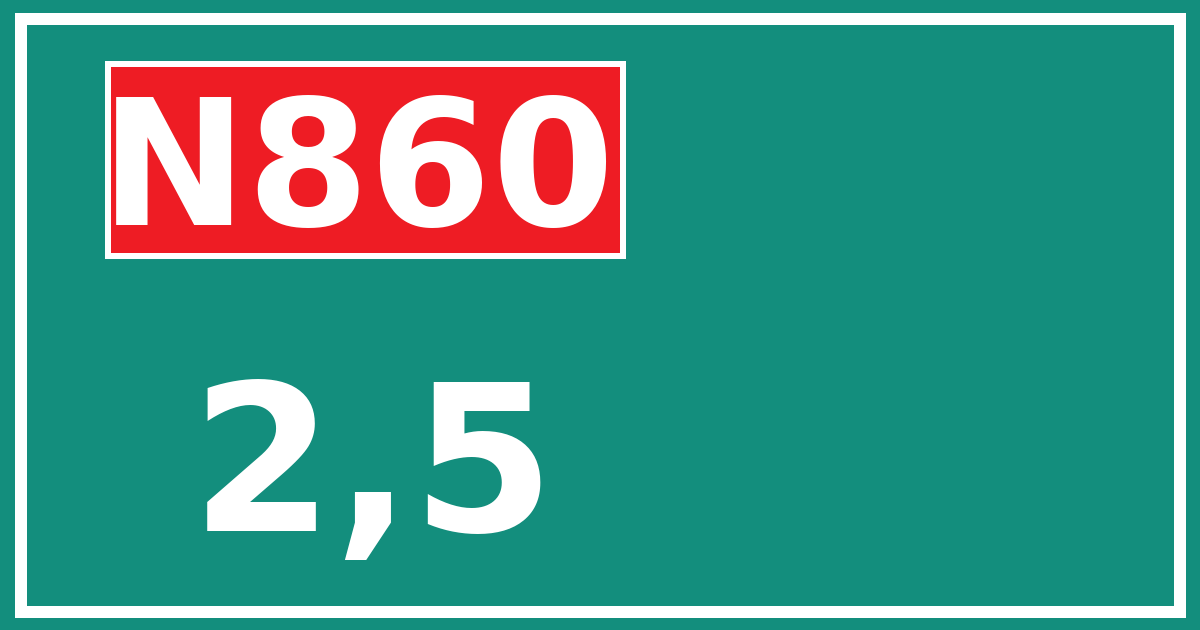 Hectometerbord N860 2,5