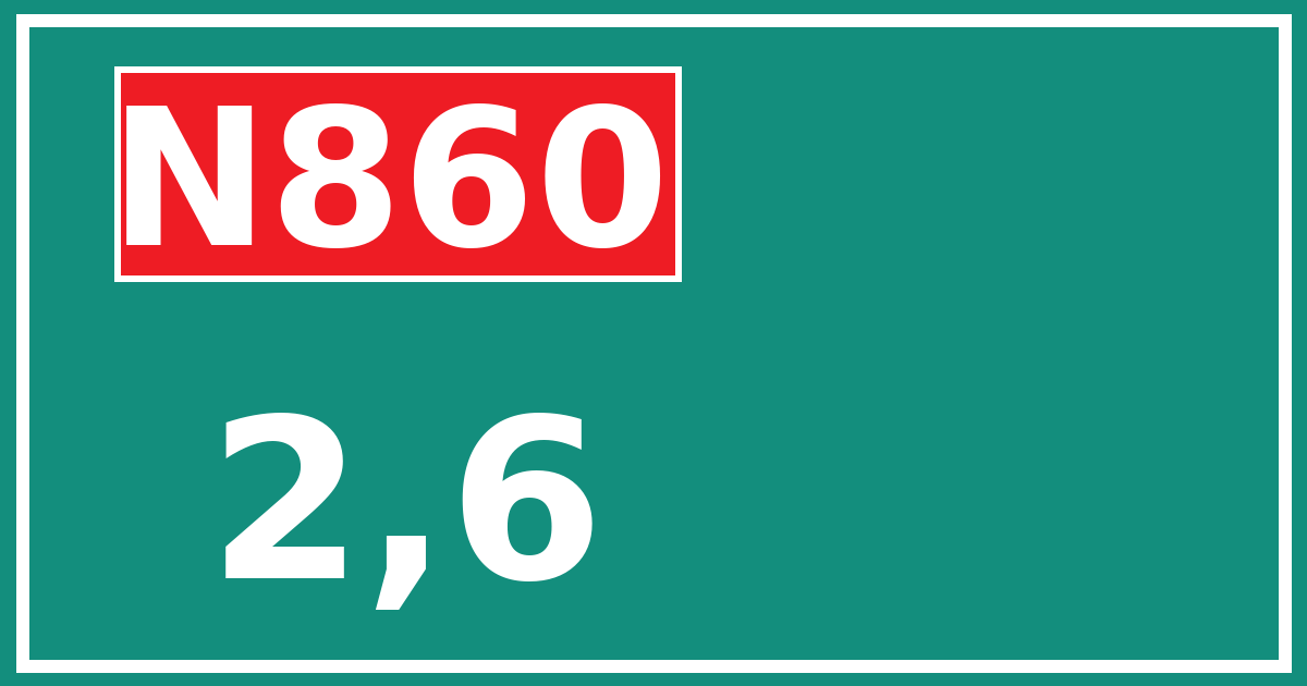Hectometerbord N860 2,6