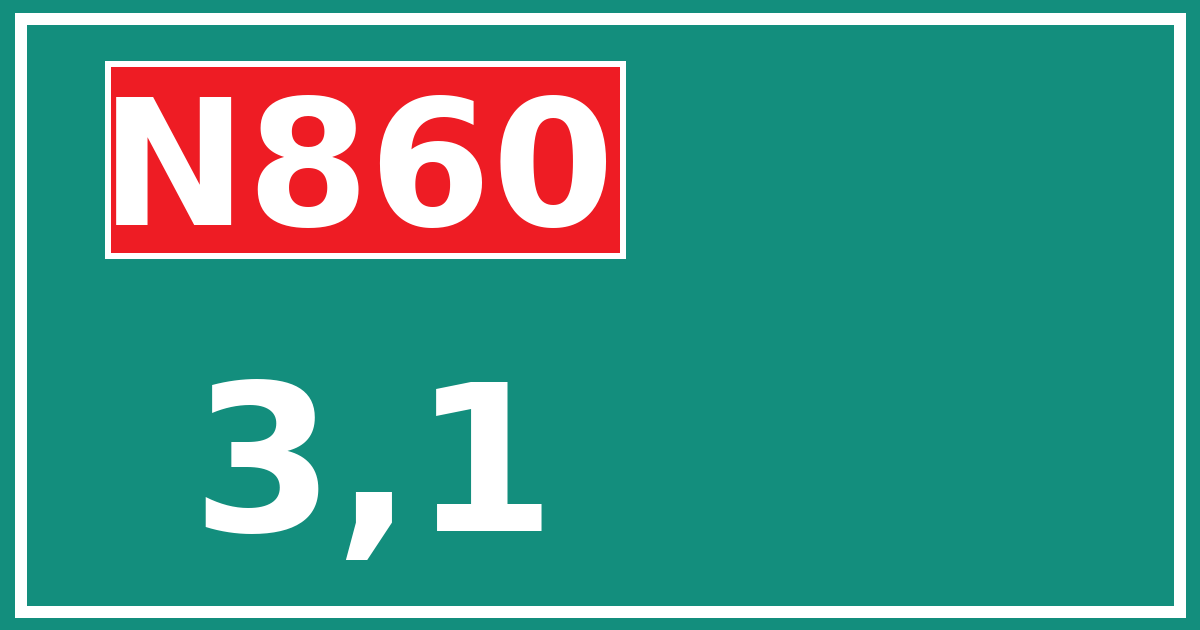 Hectometerbord N860 3,1
