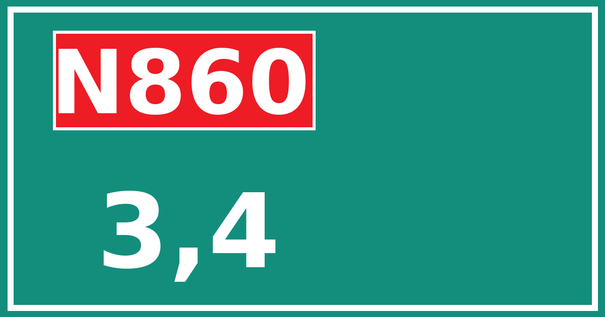 Hectometerbord N860 3,4
