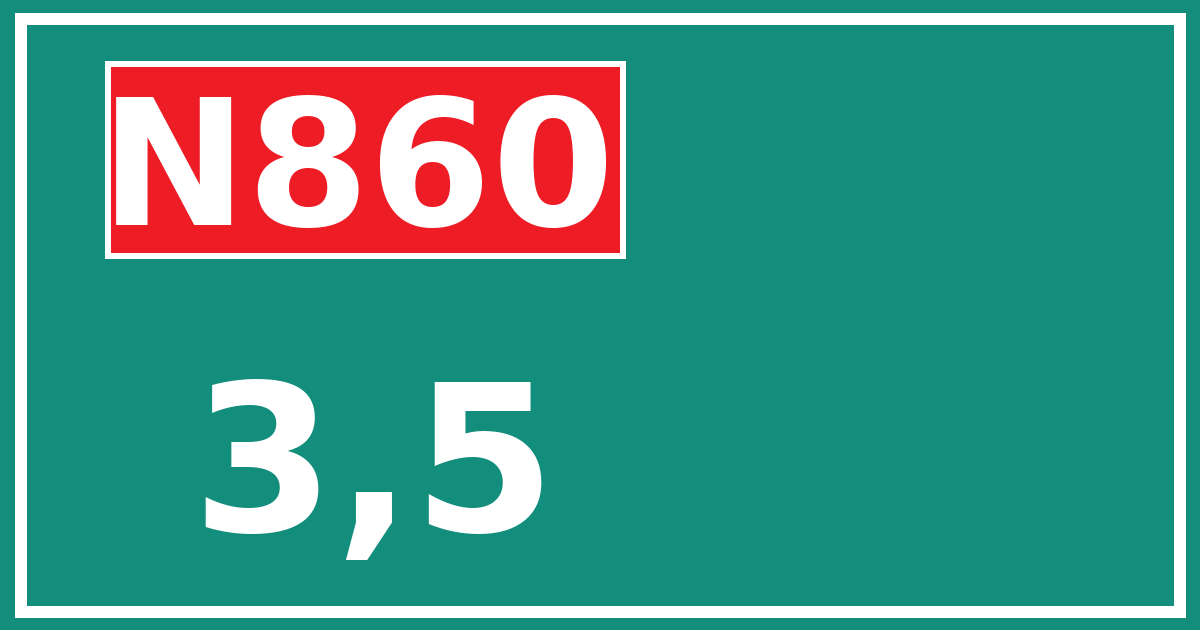 Hectometerbord N860 3,5
