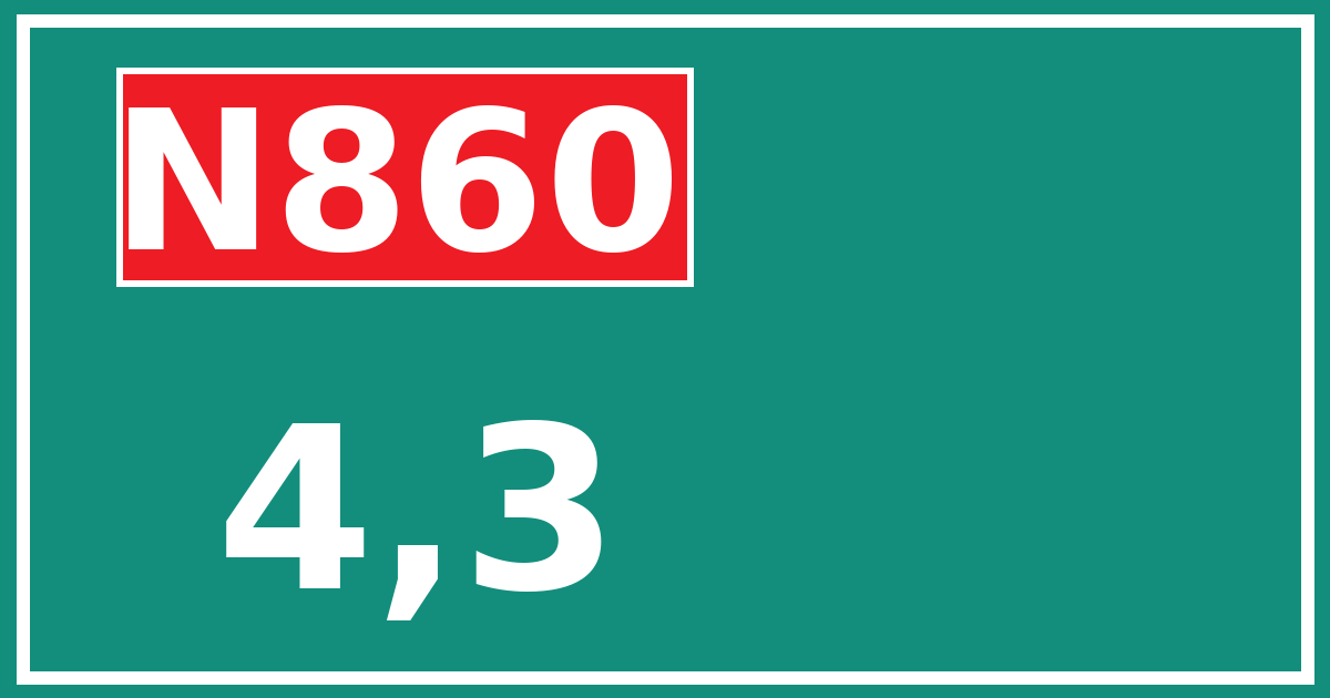 Hectometerbord N860 4,3