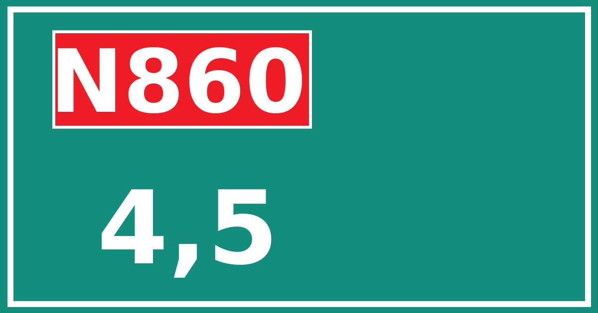 Hectometerbord N860 4,5