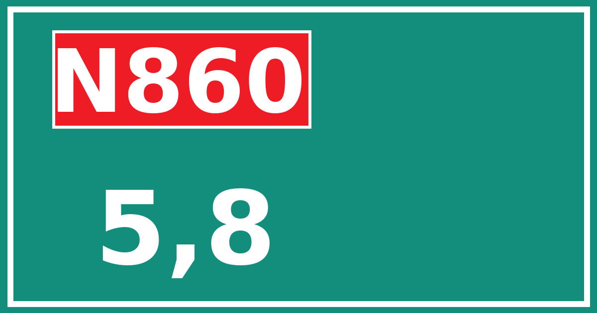 Hectometerbord N860 5,8