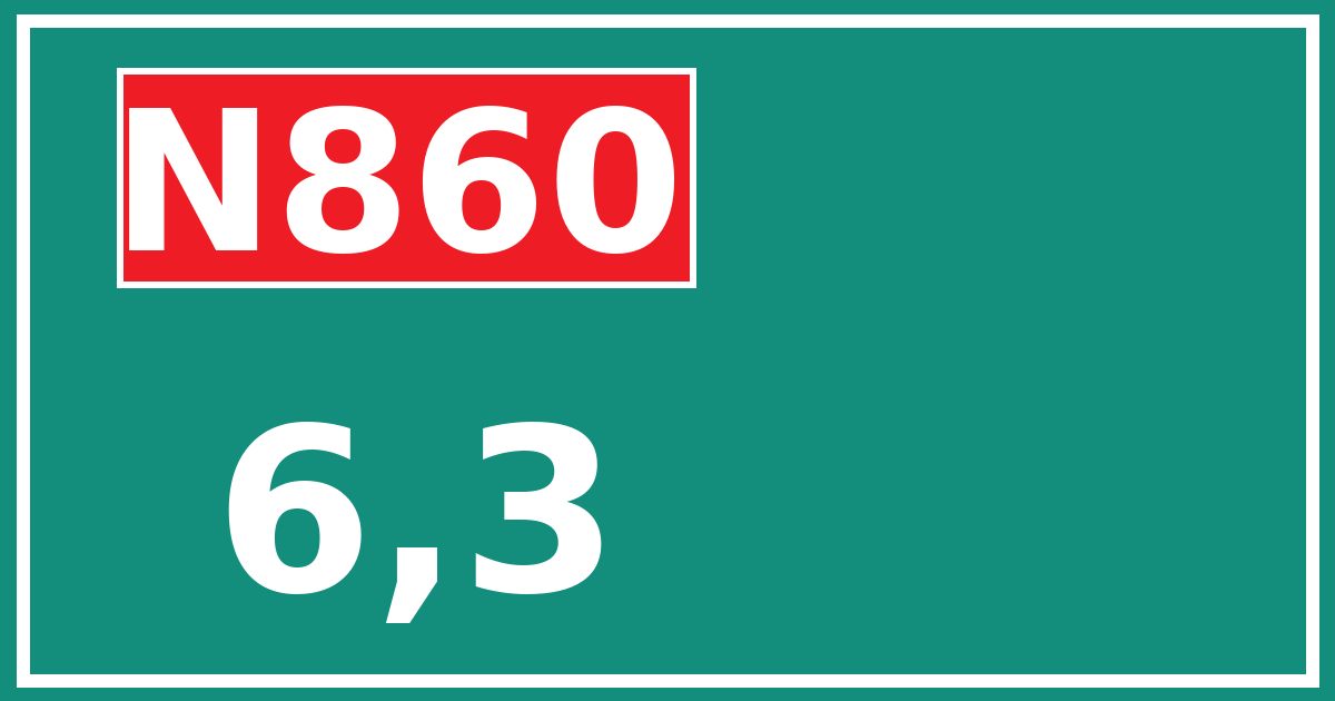 Hectometerbord N860 6,3