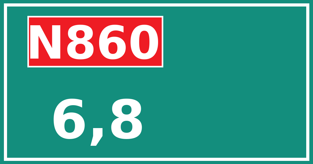 Hectometerbord N860 6,8