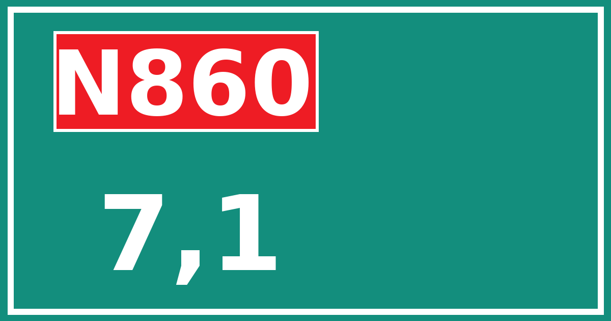 Hectometerbord N860 7,1
