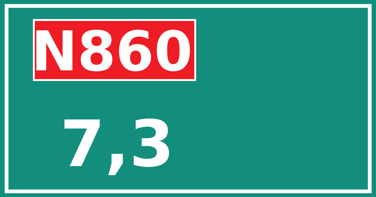 Hectometerbord N860 7,3