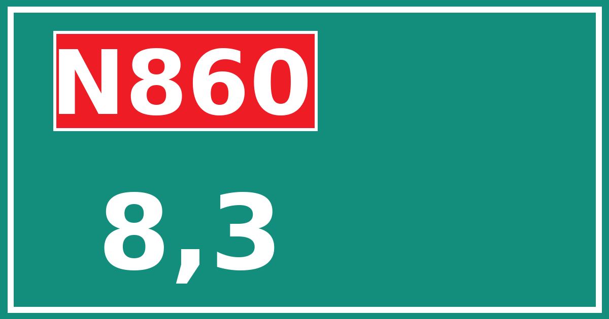 Hectometerbord N860 8,3