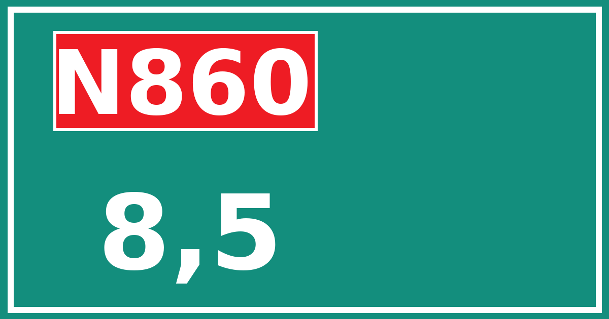 Hectometerbord N860 8,5