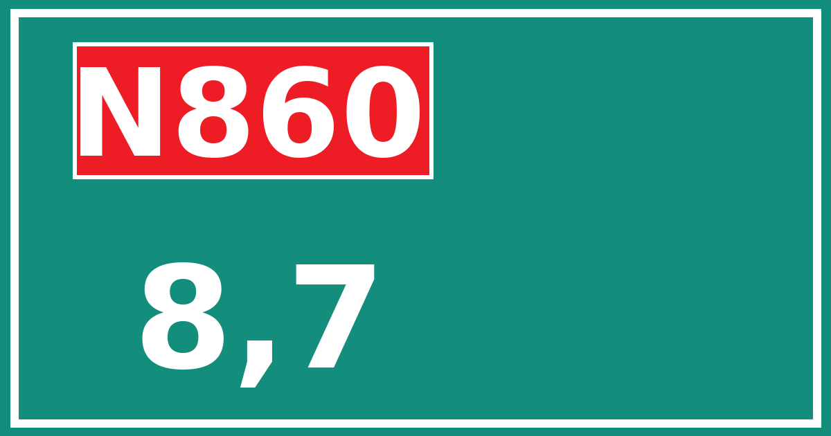 Hectometerbord N860 8,7