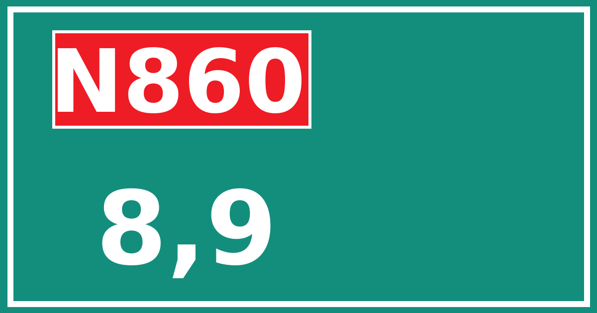 Hectometerbord N860 8,9