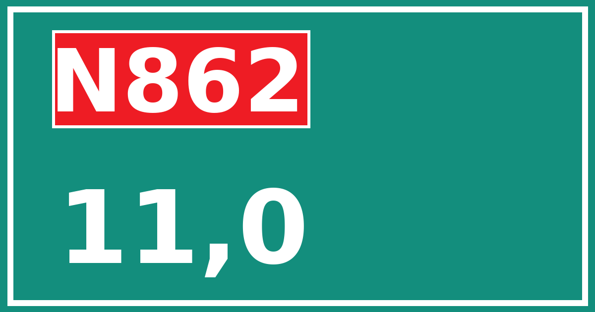 Hectometerbord N862 11,0