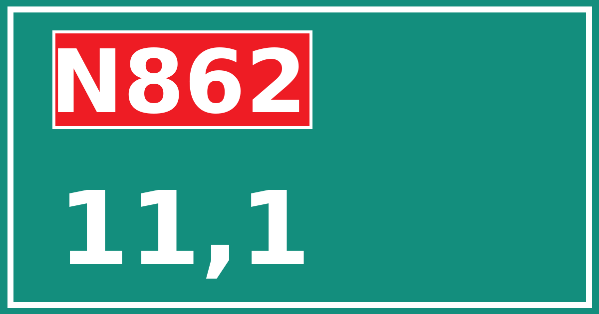 Hectometerbord N862 11,1