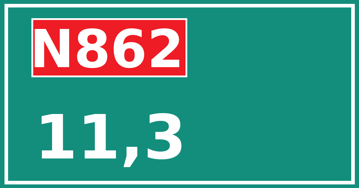 Hectometerbord N862 11,3