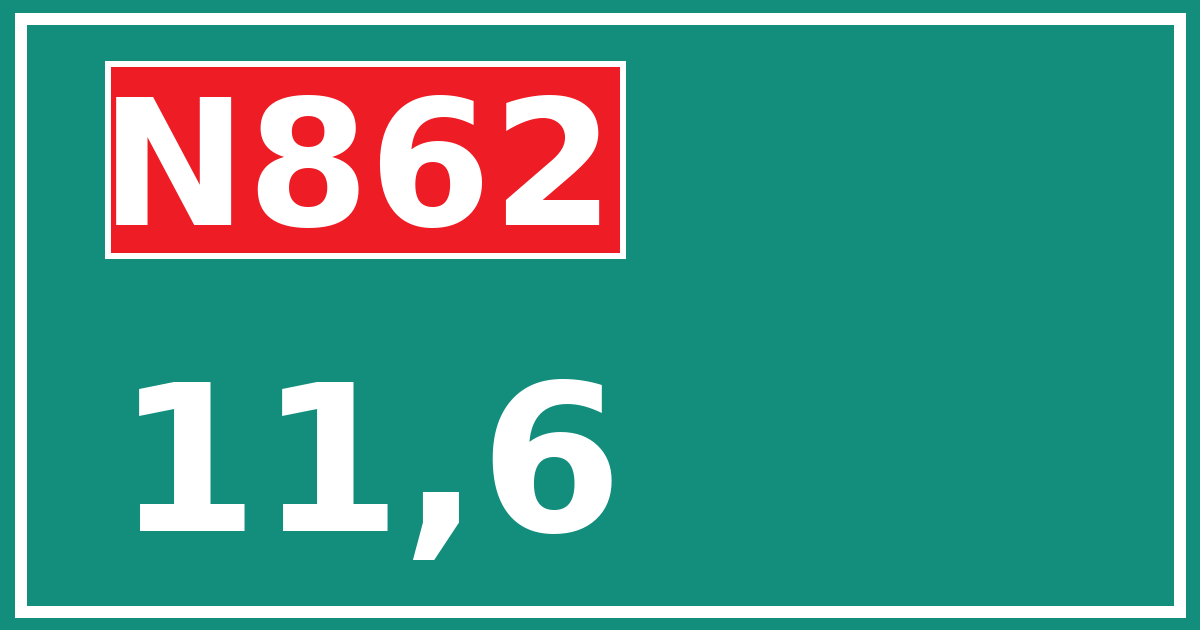 Hectometerbord N862 11,6
