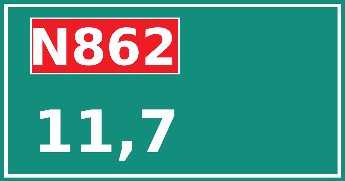 Hectometerbord N862 11,7