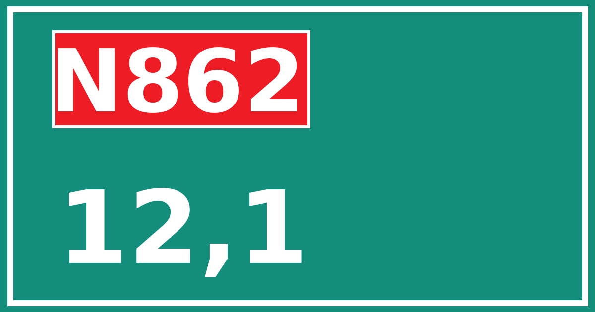 Hectometerbord N862 12,1