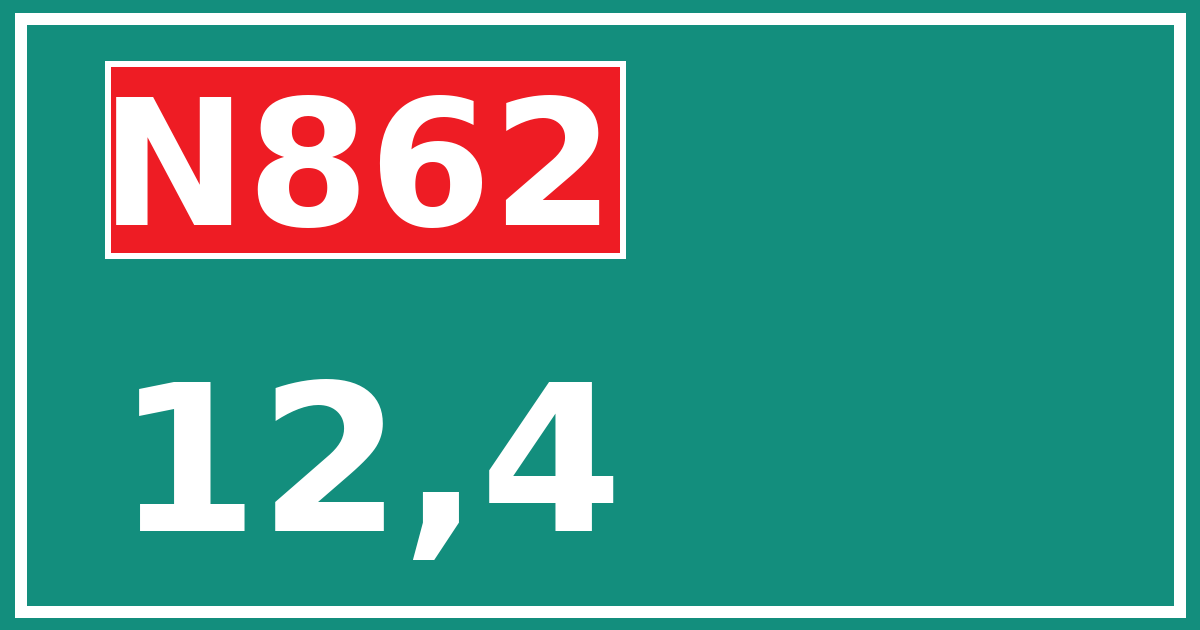 Hectometerbord N862 12,4