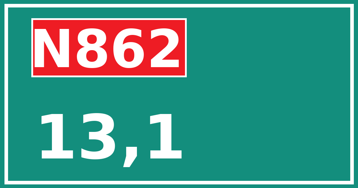 Hectometerbord N862 13,1