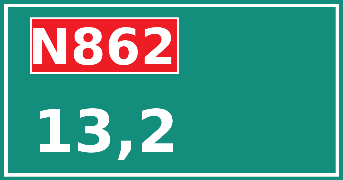 Hectometerbord N862 13,2