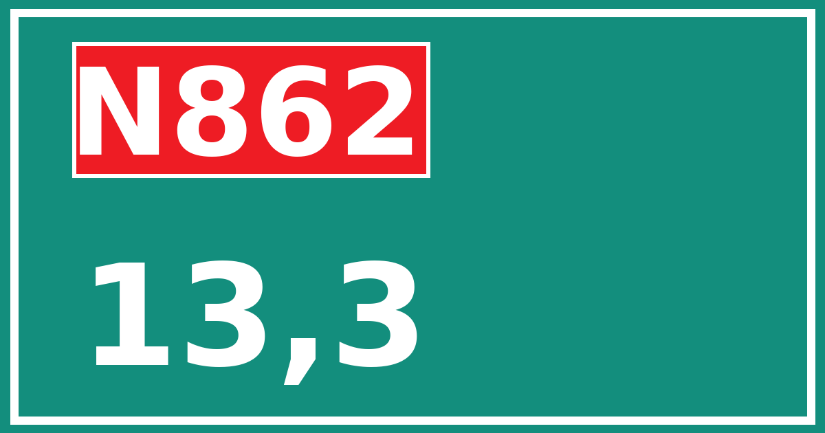Hectometerbord N862 13,3