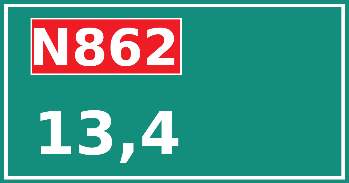Hectometerbord N862 13,4