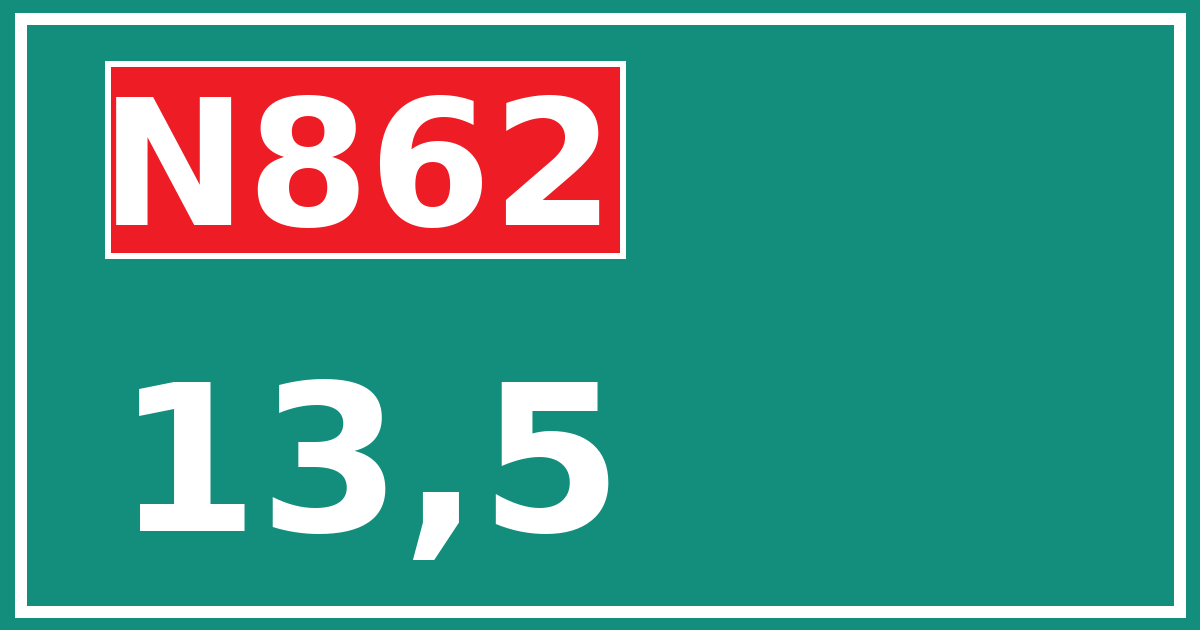 Hectometerbord N862 13,5